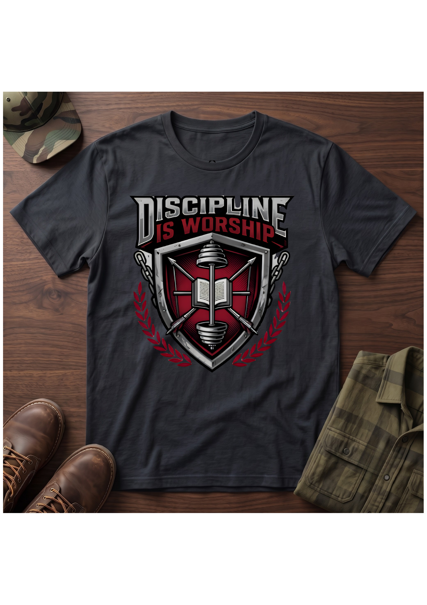 Discipline is Worship Shield T-Shirt