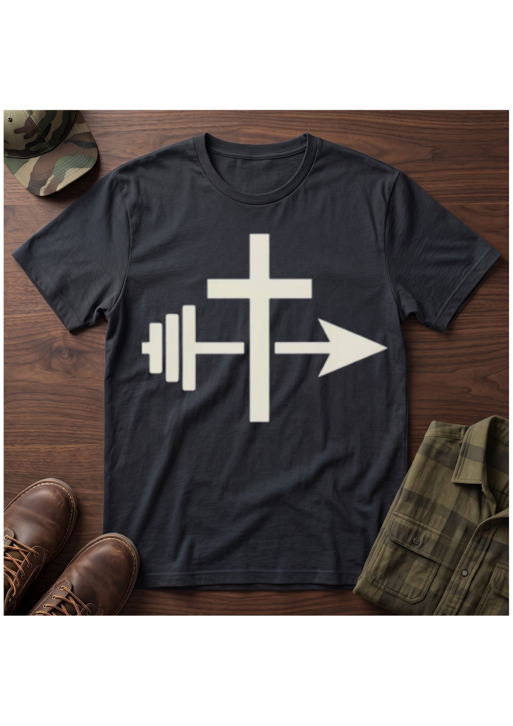 Cross, Barbell Arrow T-Shirt