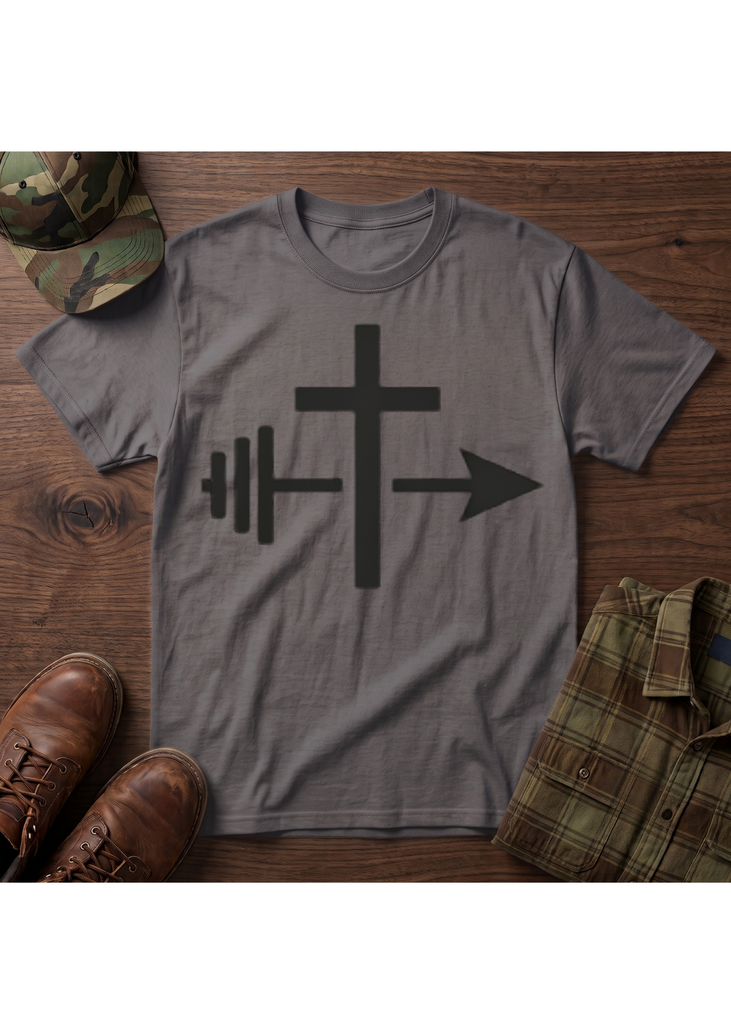 Cross, Barbell Arrow T-Shirt