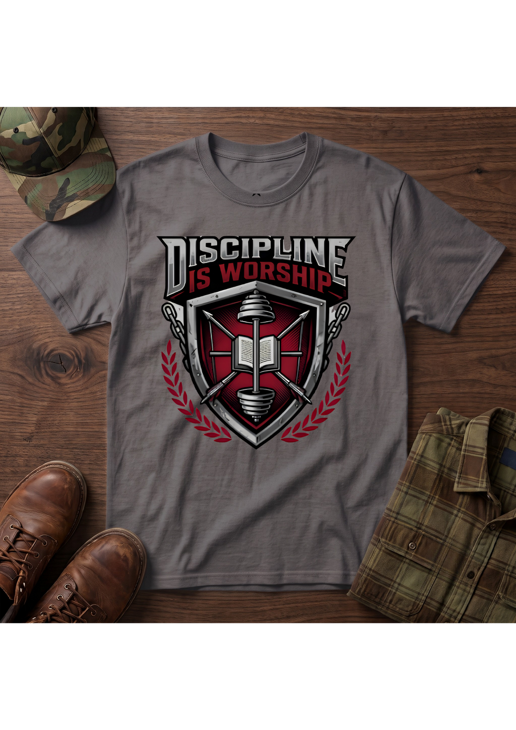 Discipline is Worship Shield T-Shirt