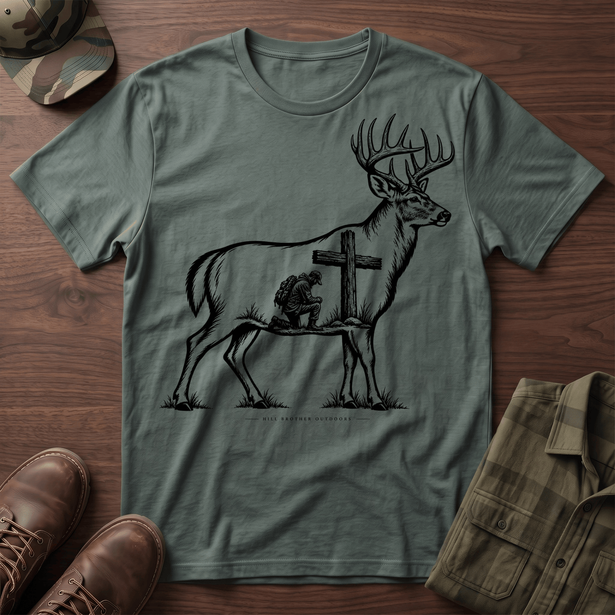 Buck Hunter Cross T-Shirt