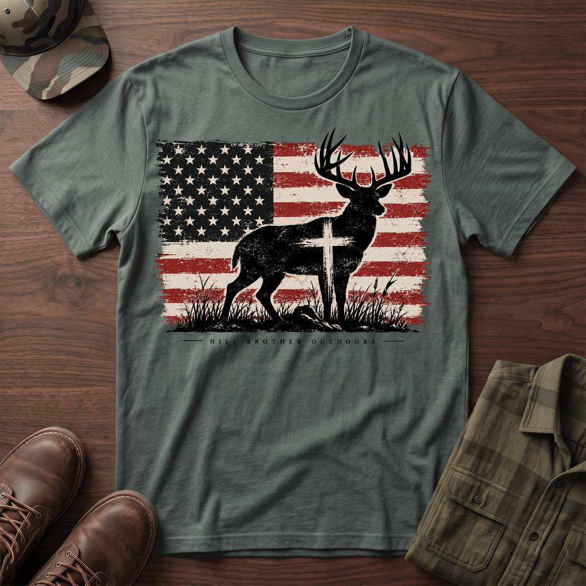 Cross Flag Buck T-Shirt