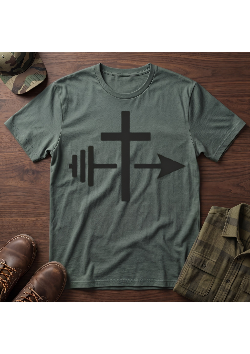 Cross, Barbell Arrow T-Shirt