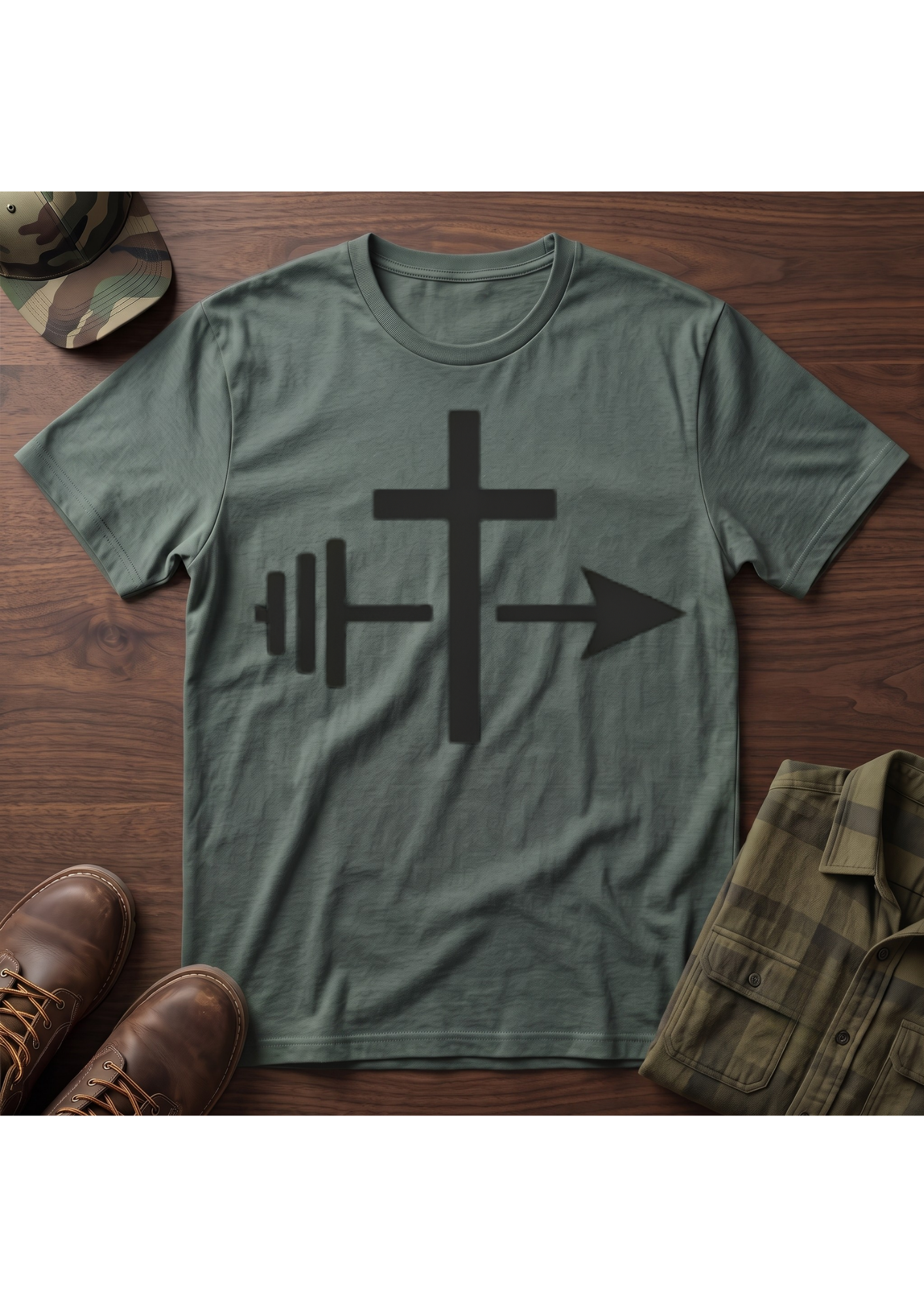 Cross, Barbell Arrow T-Shirt