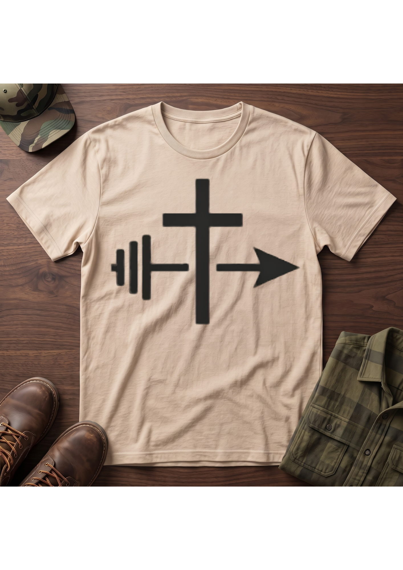 Cross, Barbell Arrow T-Shirt