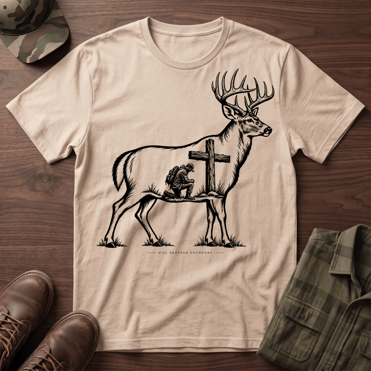Buck Hunter Cross T-Shirt