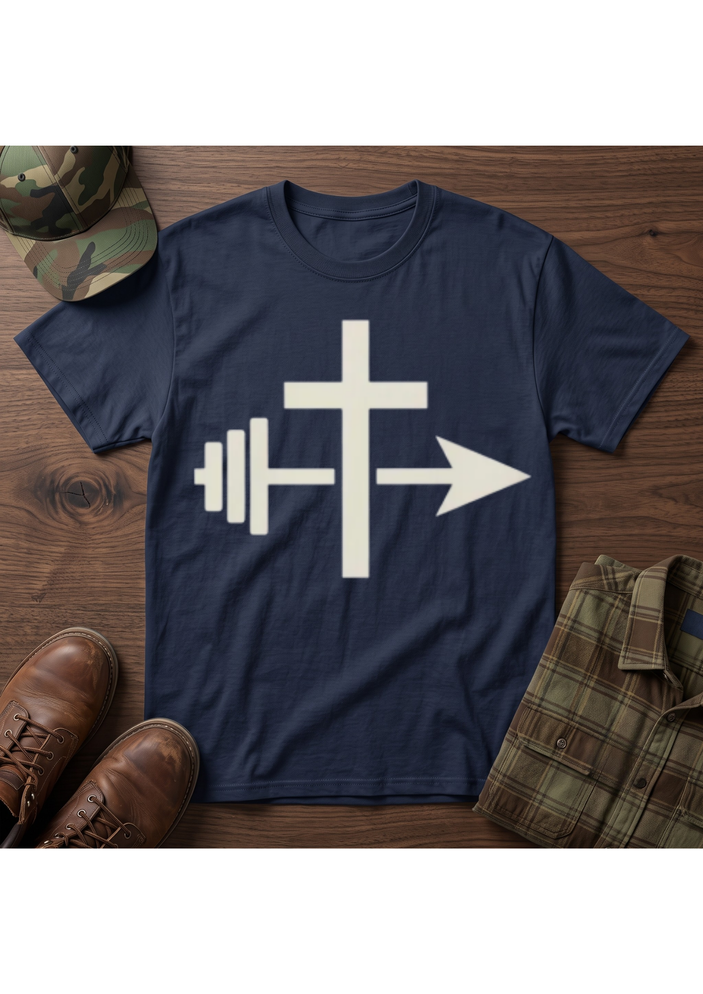 Cross, Barbell Arrow T-Shirt