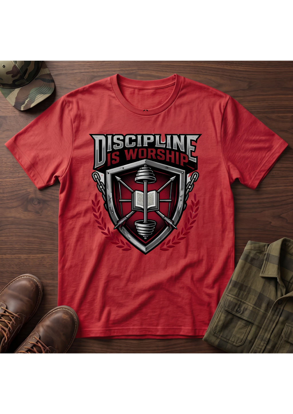 Discipline is Worship Shield T-Shirt