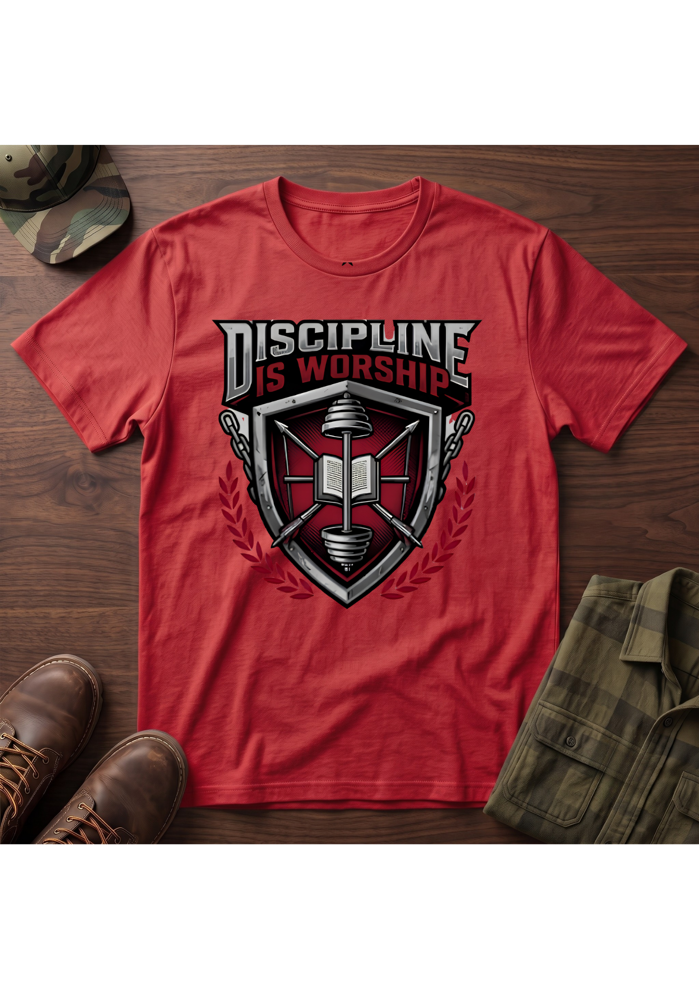 Discipline is Worship Shield T-Shirt