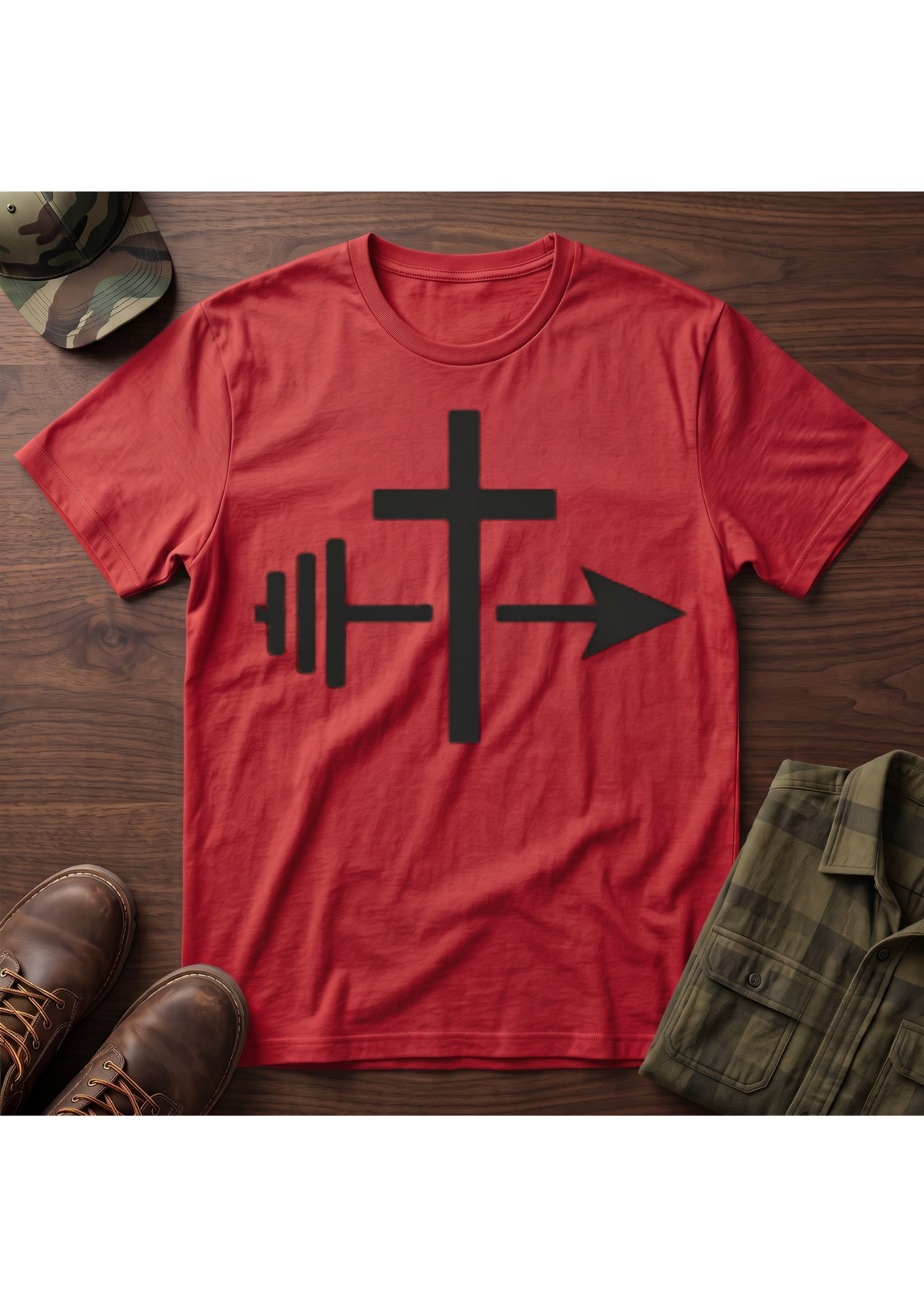 Cross, Barbell Arrow T-Shirt