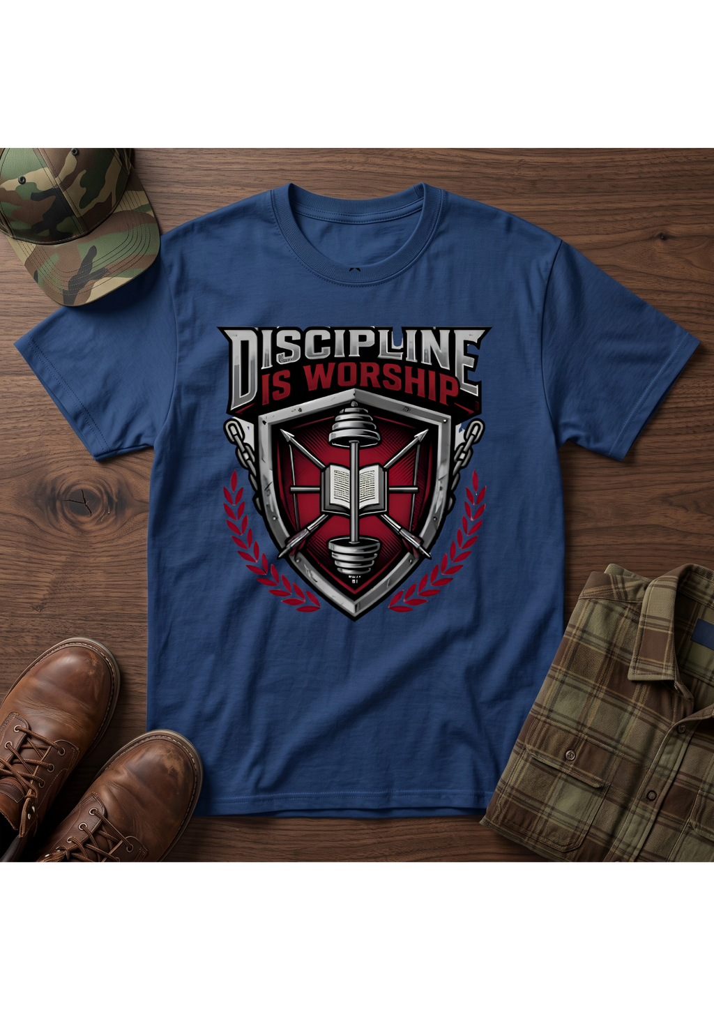Discipline is Worship Shield T-Shirt