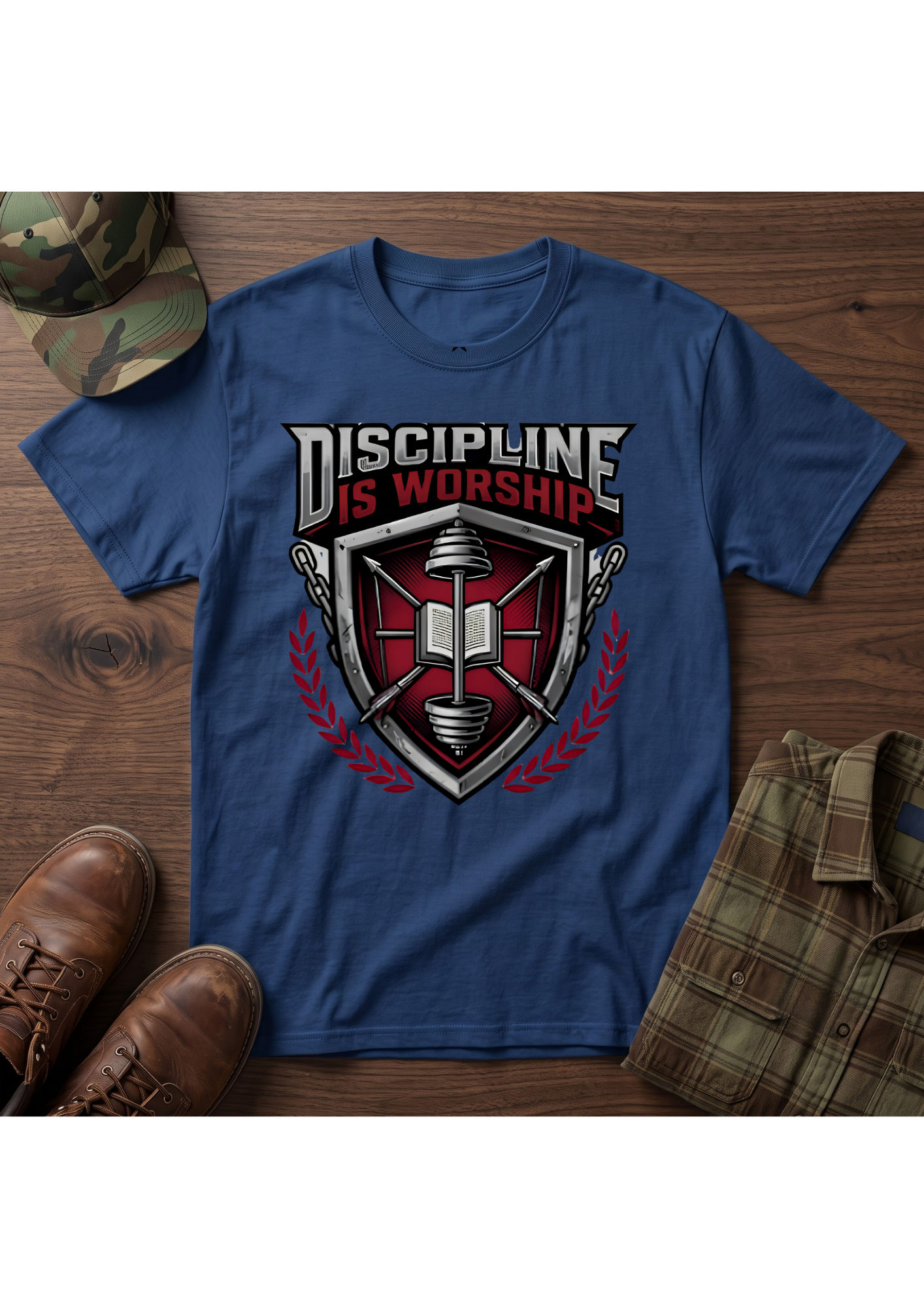 Discipline is Worship Shield T-Shirt