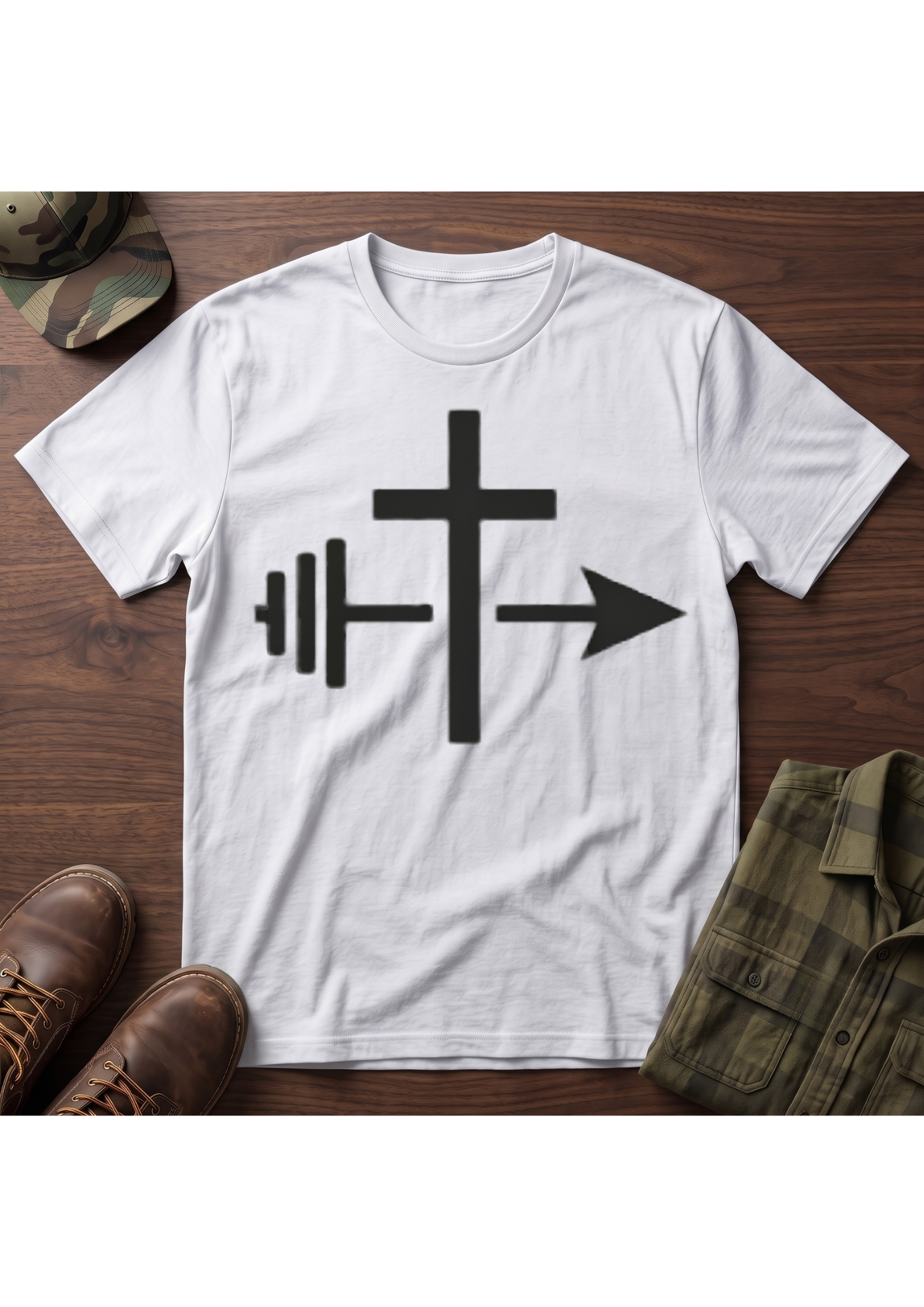 Cross, Barbell Arrow T-Shirt